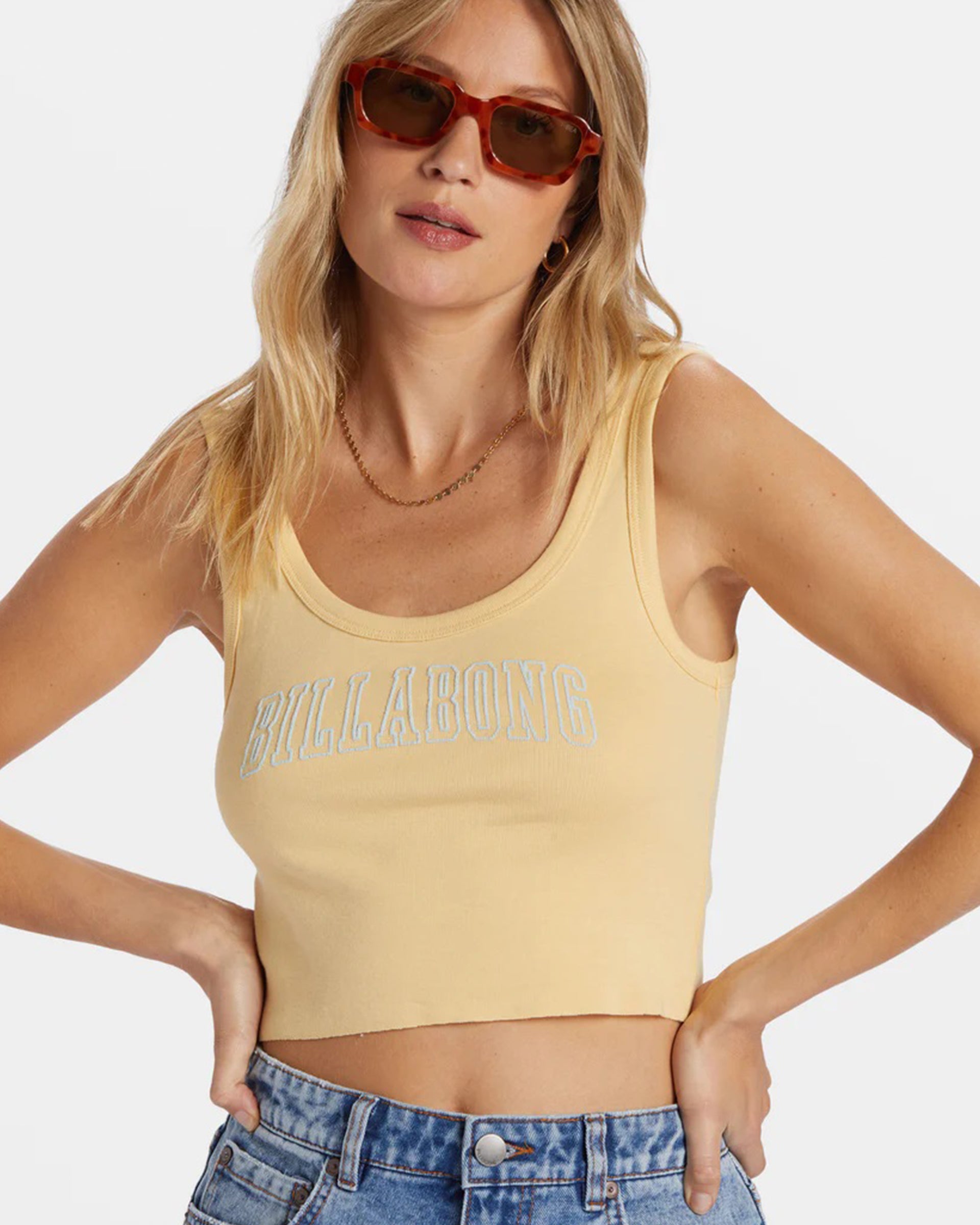 Billabong Women's Athletic Billabong Tank Top - Pale Yellow