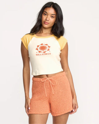 Billabong Women's Beach Club Babe Short Sleeve T-Shirt - Butter