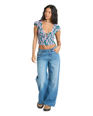 Billabong Women's Crush On You Woven Top - Deep Lagoon