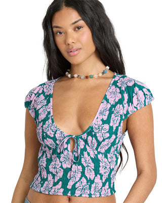 Billabong Women's Crush On You Woven Top - Deep Lagoon