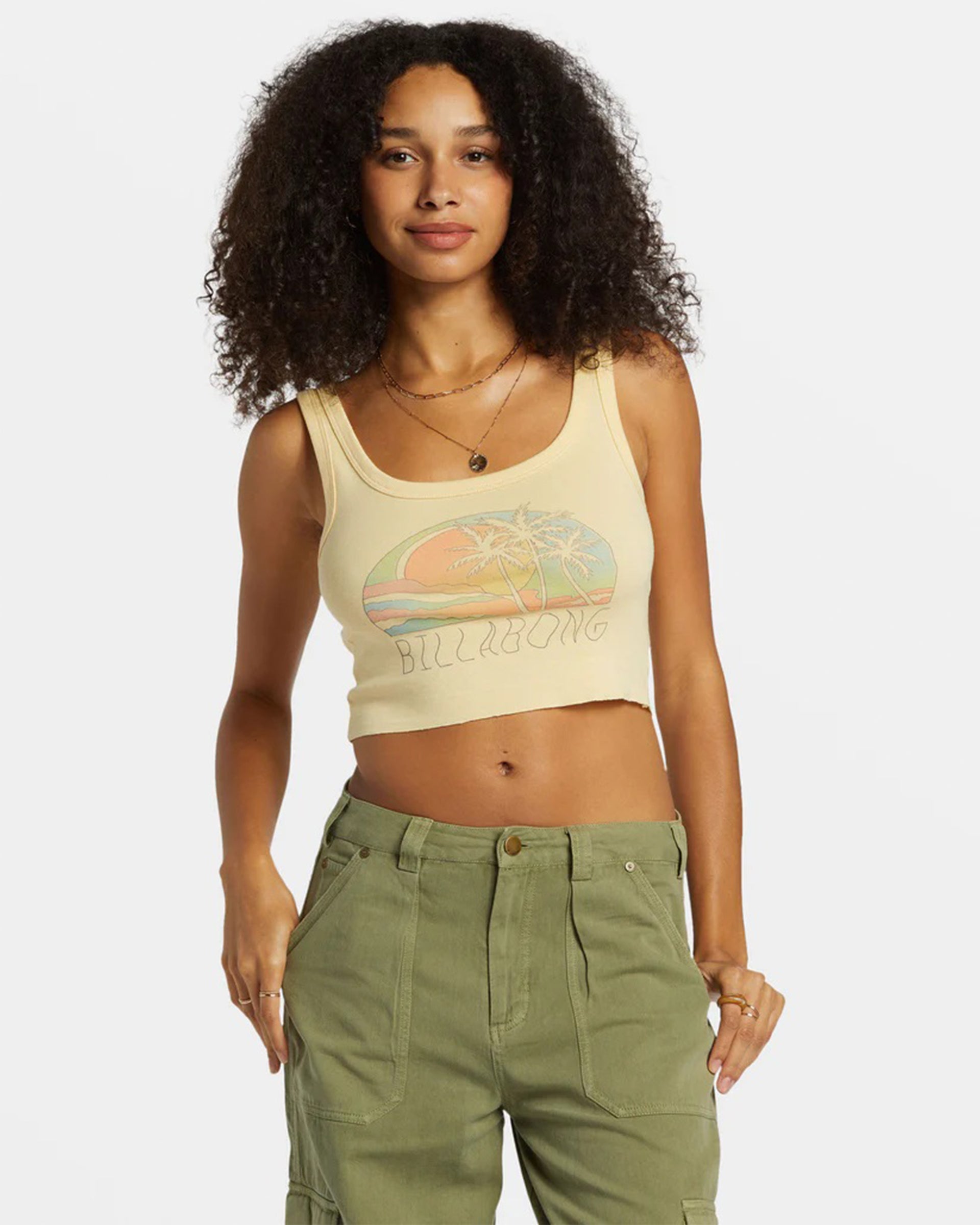 Billabong Women's Escape To Nature Cropped Tank Top