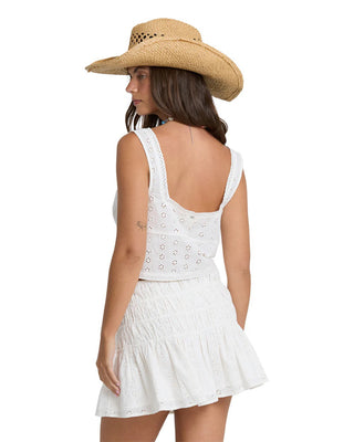 Billabong Women's Eyelet Forever Woven Tank Top - Salt Crystal