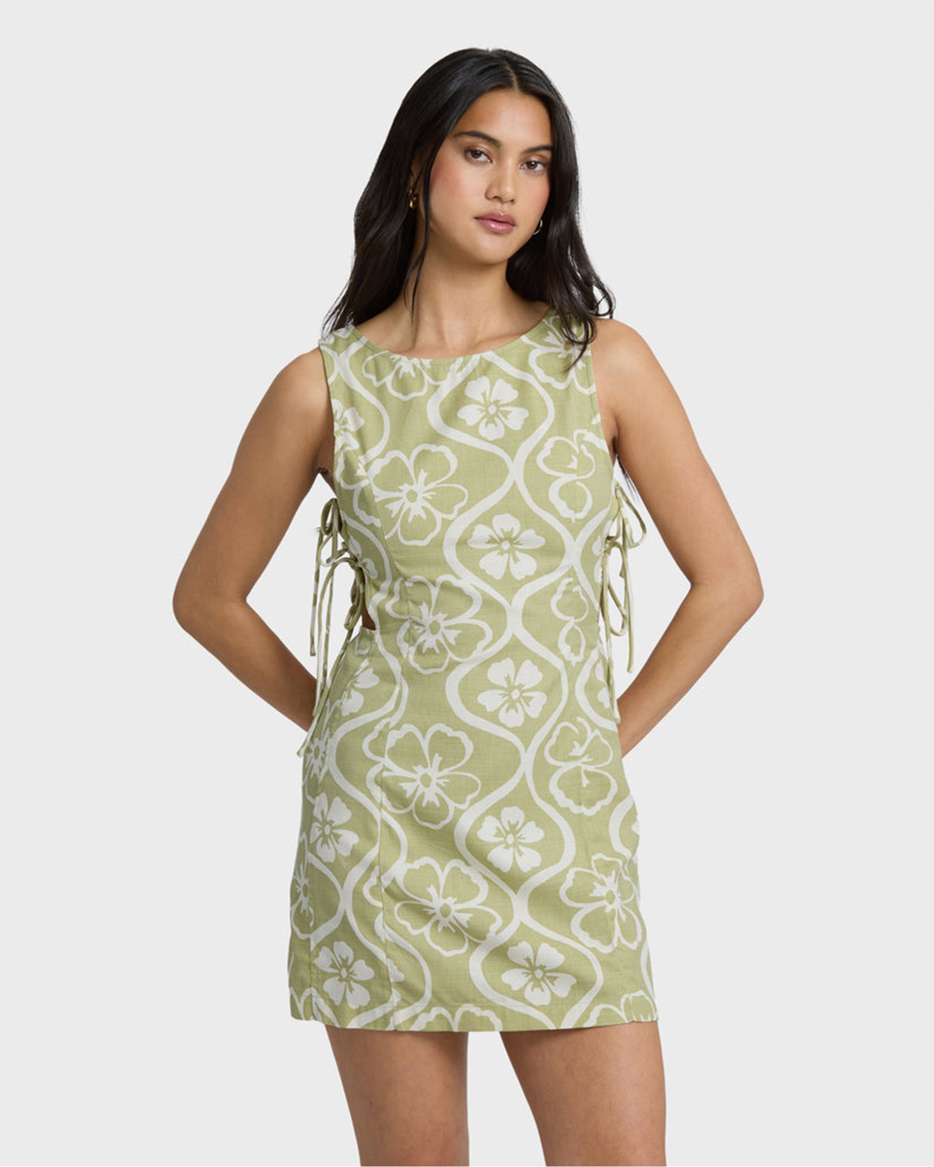 Billabong Women's Floral Trip Mini Dress - Cactus