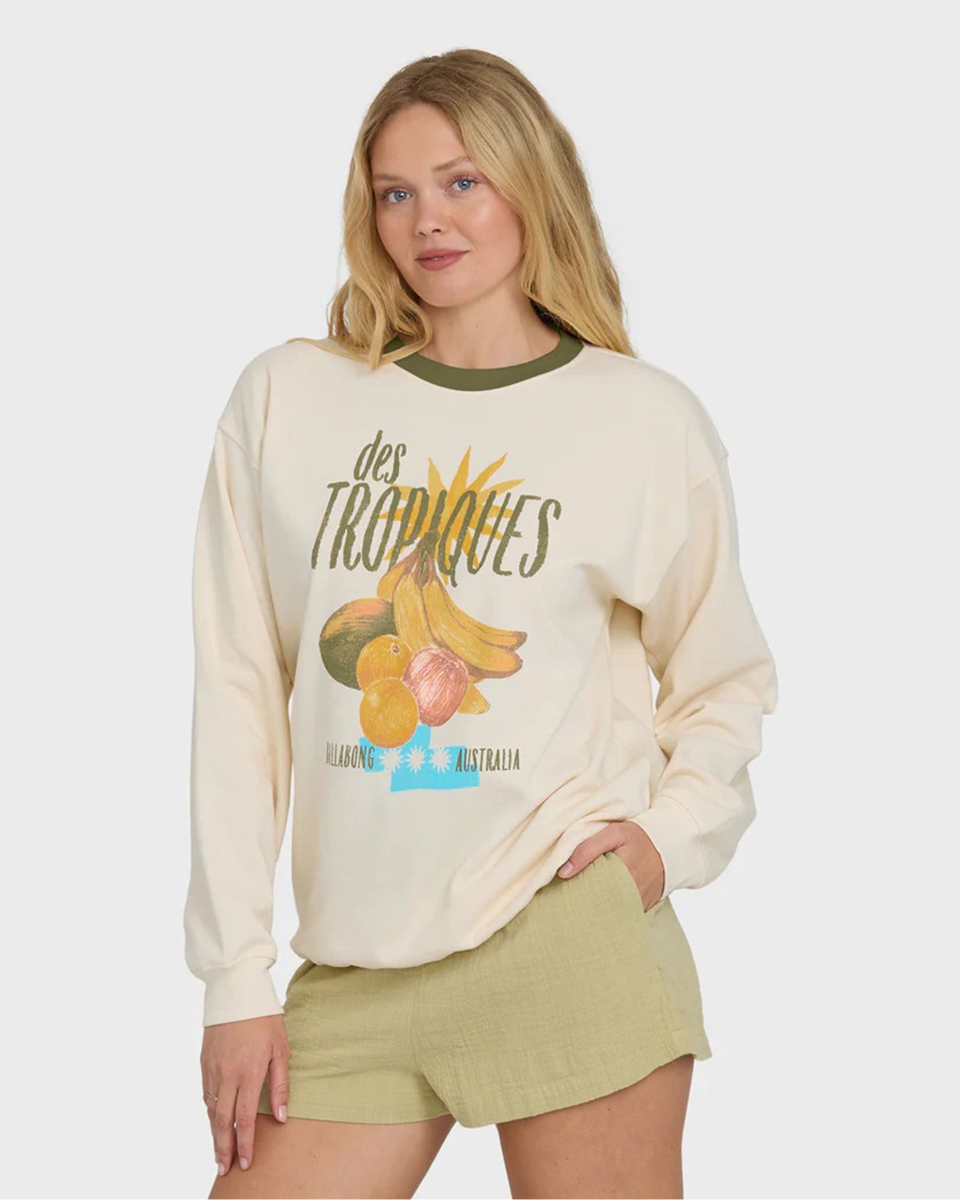 Billabong Women's Freshest Things Crew Fleece - White Cap