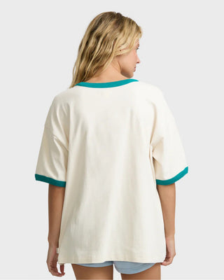 Billabong Women's Go West Ringer Short Sleeve T-Shirt - Whitecap