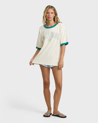 Billabong Women's Go West Ringer Short Sleeve T-Shirt - Whitecap