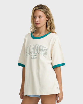 Billabong Women's Go West Ringer Short Sleeve T-Shirt - Whitecap