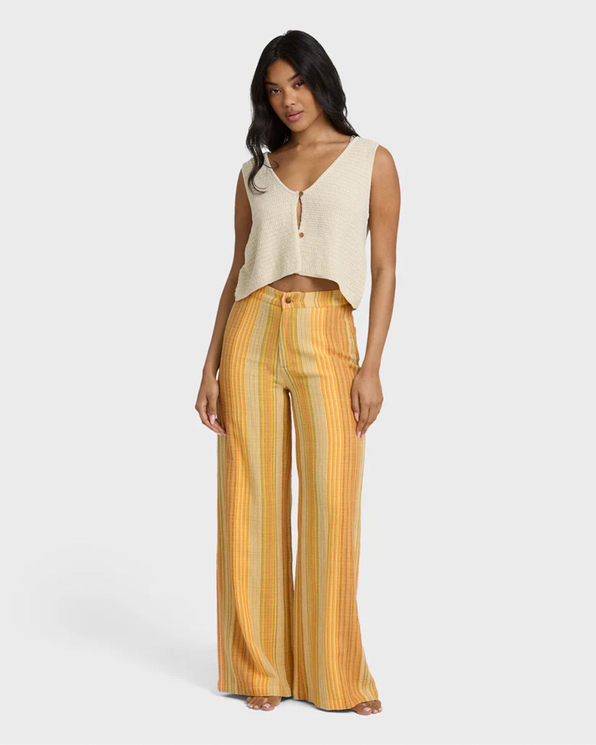 Billabong Women's Hazy Daze Elastic Waist Pants - Brown Multi