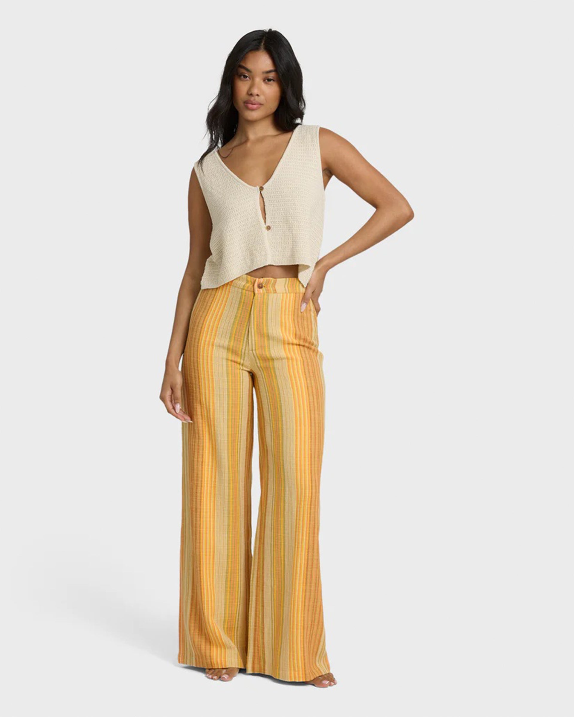 Billabong Women's Hazy Daze Elastic Waist Pants - Brown Multi