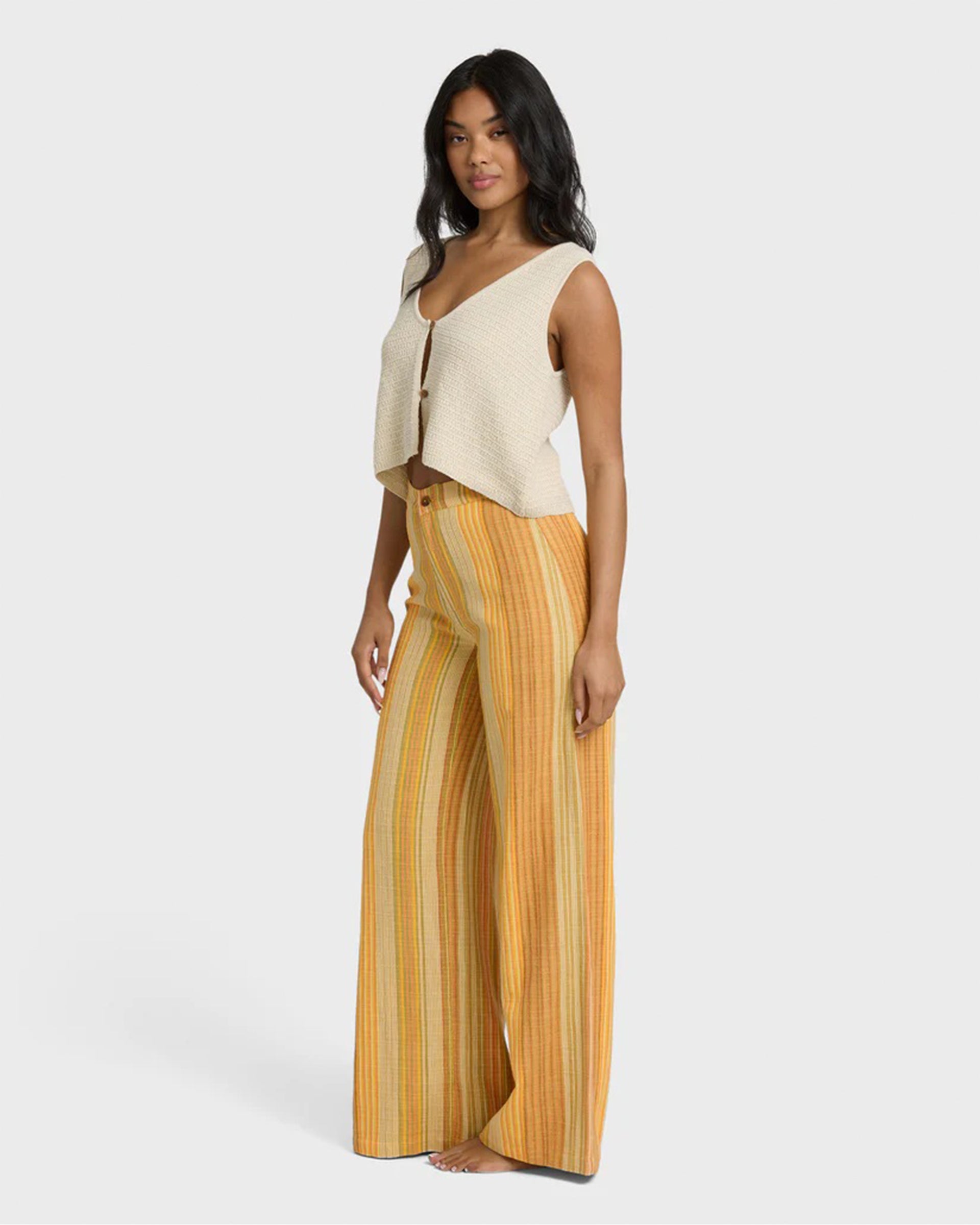 Billabong Women's Hazy Daze Elastic Waist Pants - Brown Multi