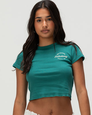 Billabong Women's In The Sun Short Sleeve T-Shirt - Evergreen