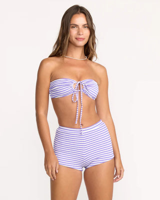 Billabong Women's Josie Summer Hi Yarn Dyed Drew Bandeau Bikini Top - Purple Punch