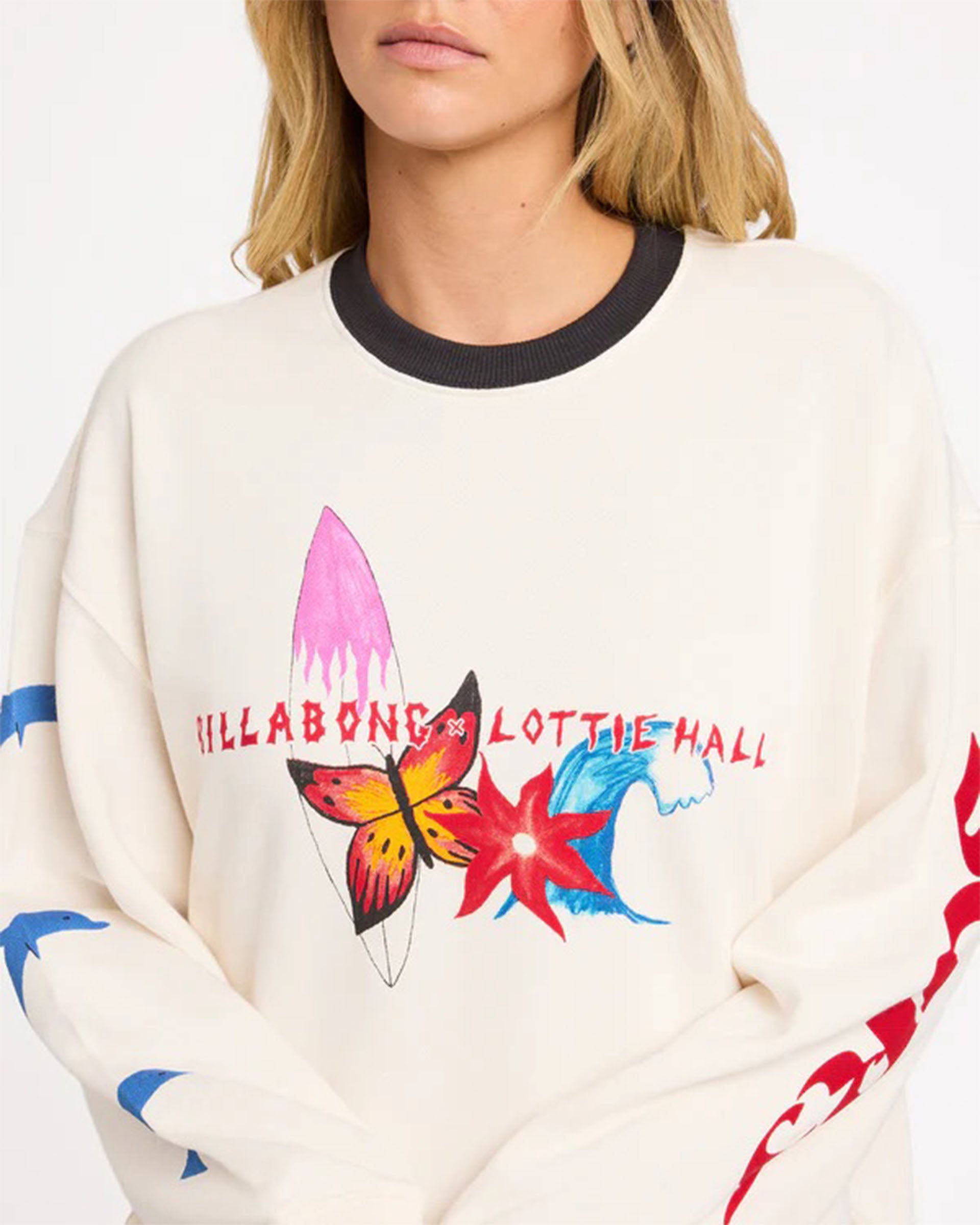 Billabong Women's Lottie Hall Crewneck - Salt Crystal