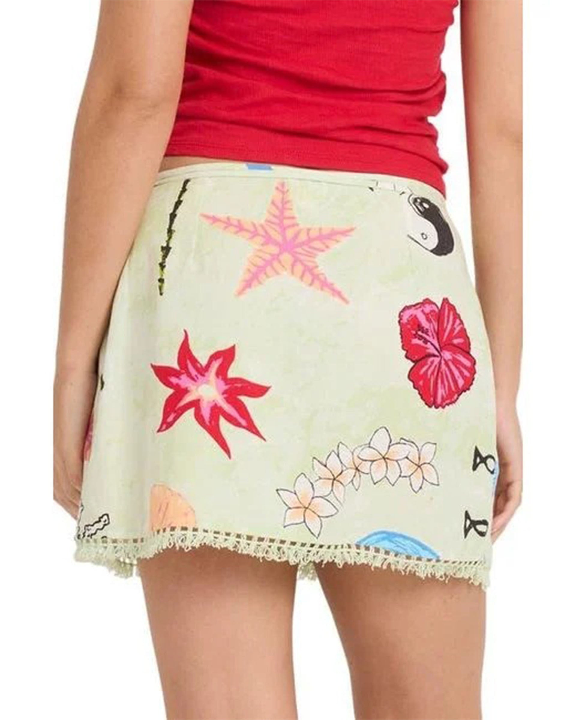 Billabong Women's Lottie Hall Woven Mini Miniskirt - Sunny Lime