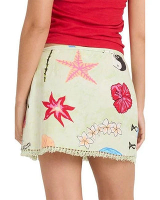 Billabong Women's Lottie Hall Woven Mini Miniskirt - Sunny Lime