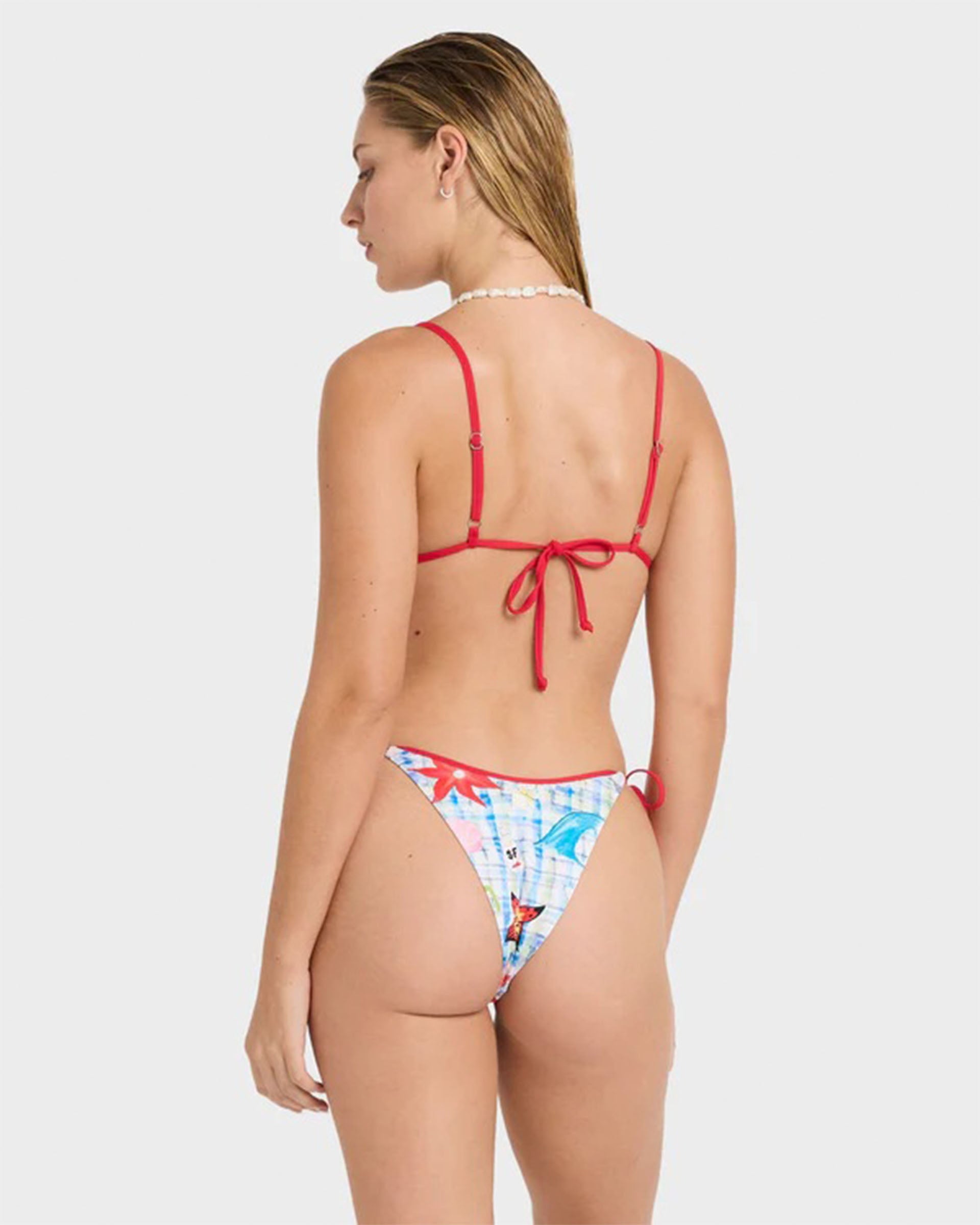 Billabong Women's Lottie Hall Tie Side Dippi Bikini Bottom - White Multi