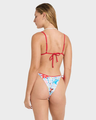 Billabong Women's Lottie Hall Tie Side Dippi Bikini Bottom - White Multi
