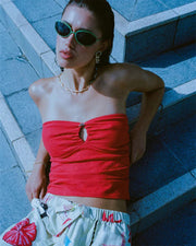 Billabong Women's Lottie Hall Splasher Knit Tube Top - True Red