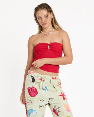 Billabong Women's Lottie Hall Splasher Knit Tube Top - True Red