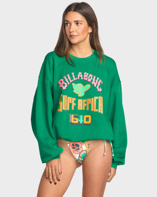 Billabong Women's Mami Wata Kendal Crewneck - Emerald Green