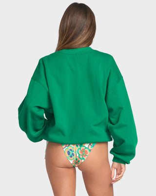 Billabong Women's Mami Wata Kendal Crewneck - Emerald Green