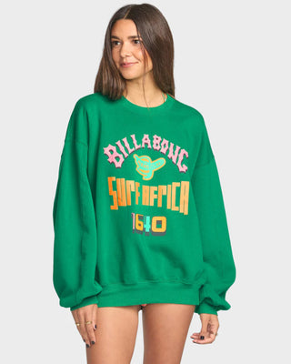 Billabong Women's Mami Wata Kendal Crewneck - Emerald Green