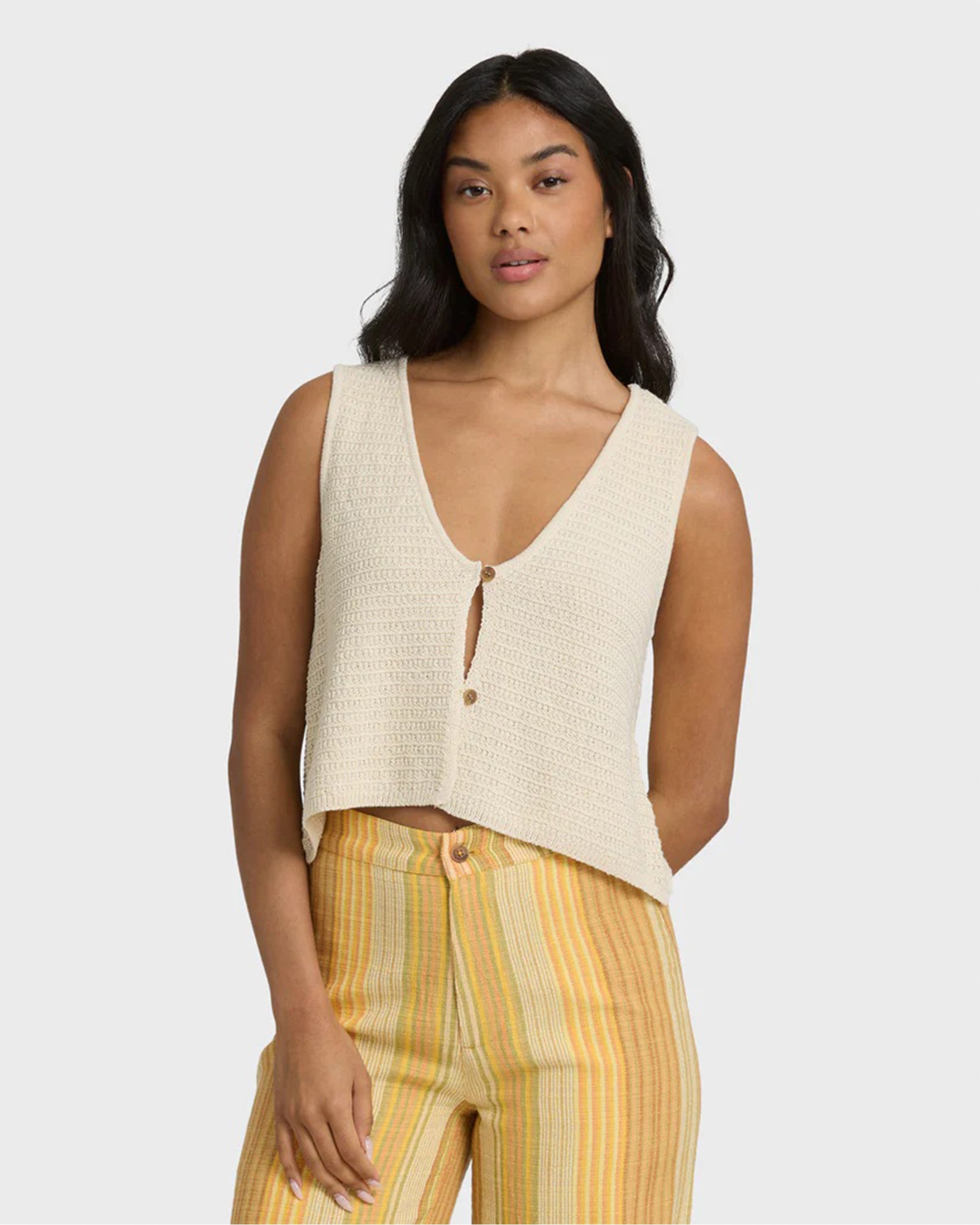 Billabong Women's Need Now Sweater Tank - White Cap