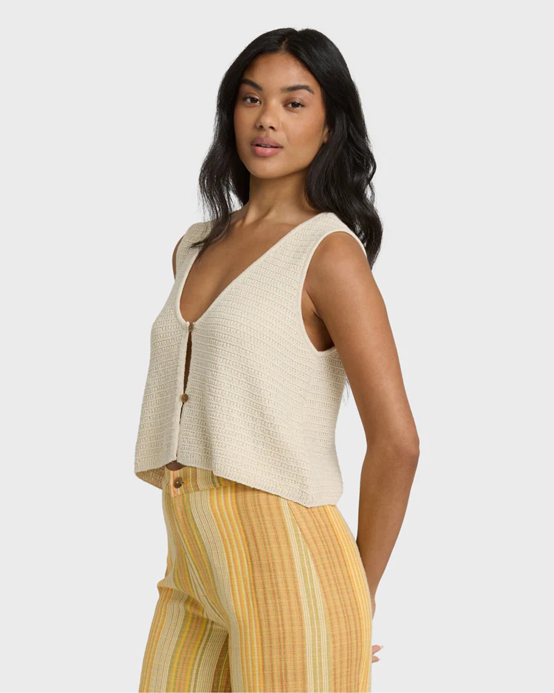 Billabong Women's Need Now Sweater Tank - White Cap