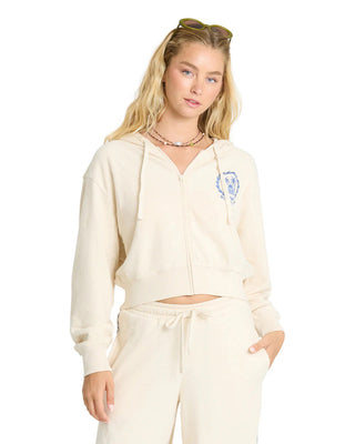 Billabong Women's Palm 73 Zip-Up Hoodie - White Cap