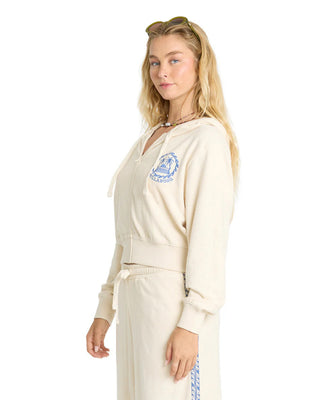 Billabong Women's Palm 73 Zip-Up Hoodie - White Cap