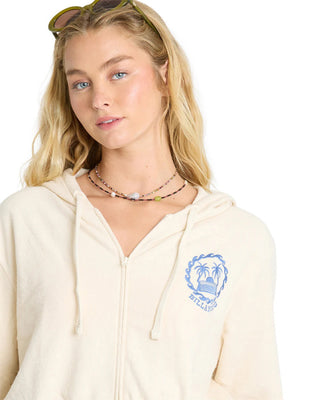 Billabong Women's Palm 73 Zip-Up Hoodie - White Cap