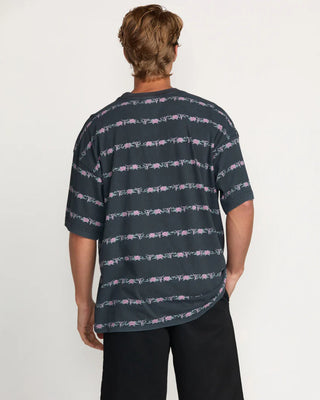Billabong Raging Bull Stripe Short Sleeve T-Shirt - Washed Black