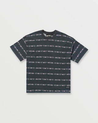 Billabong Raging Bull Stripe Short Sleeve T-Shirt - Washed Black
