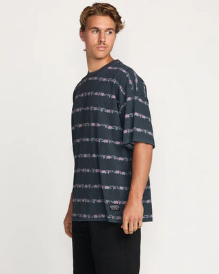 Billabong Raging Bull Stripe Short Sleeve T-Shirt - Washed Black