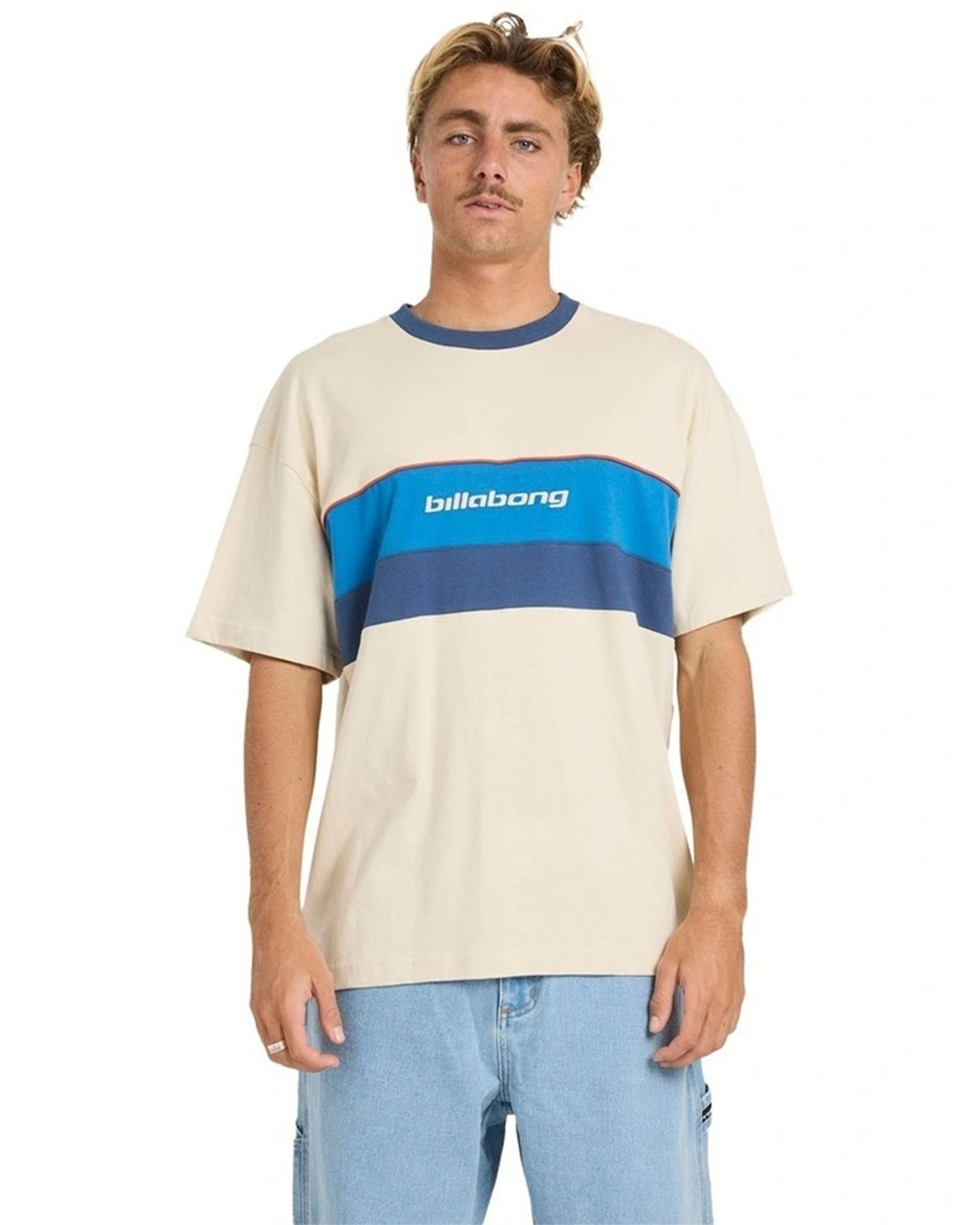 Billabong Simulator Crew Short Sleeve T-Shirt- Oatmeal