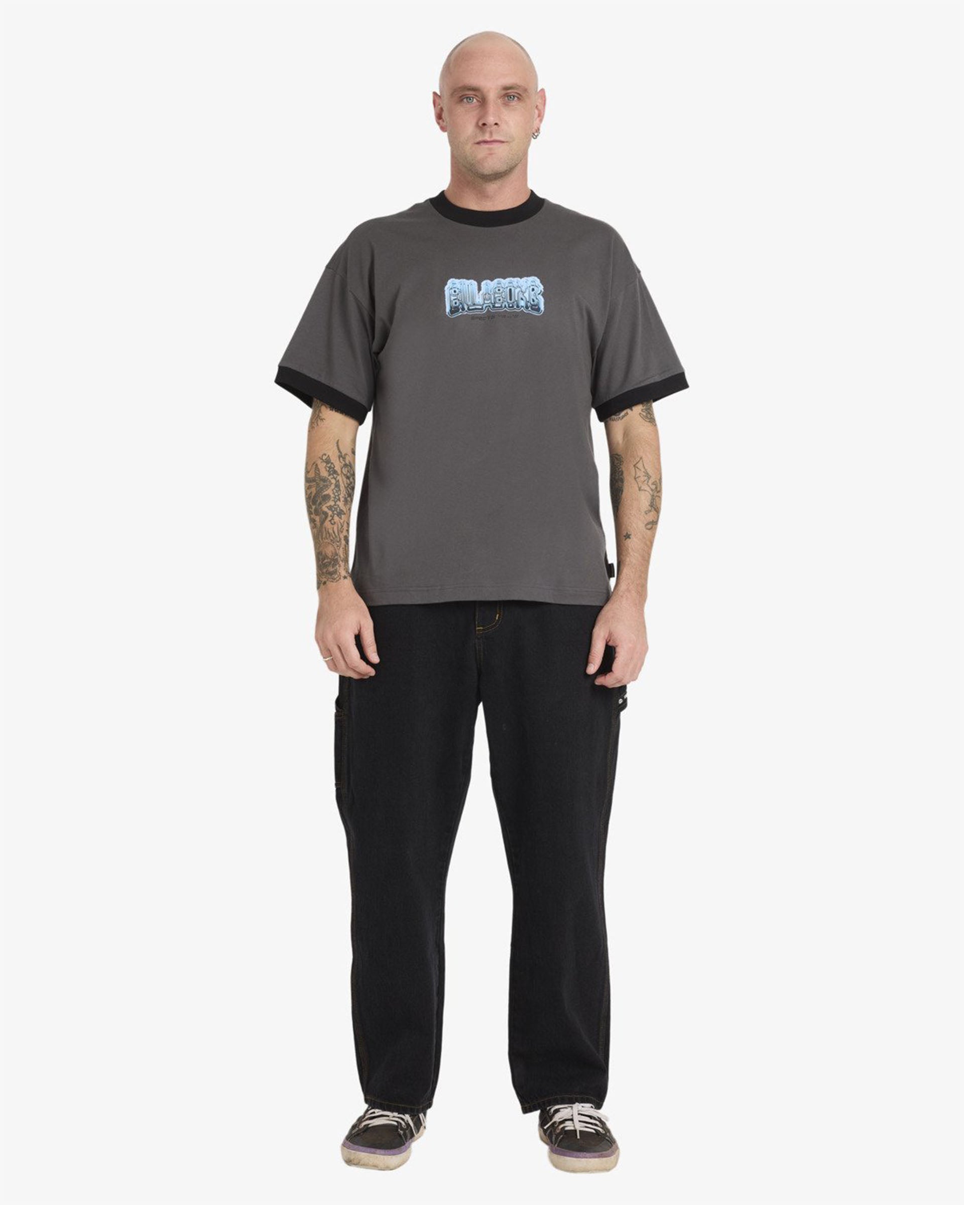 Billabong Spec 73 Spin Ringer Short Sleeve T-Shirt -Pewter