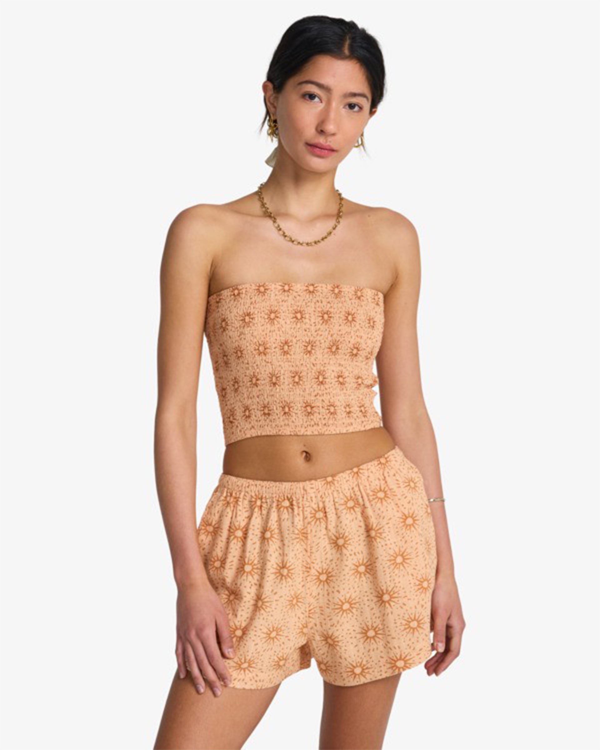 Billabong Women's Sun Fade Printed Shorts - Light Peach