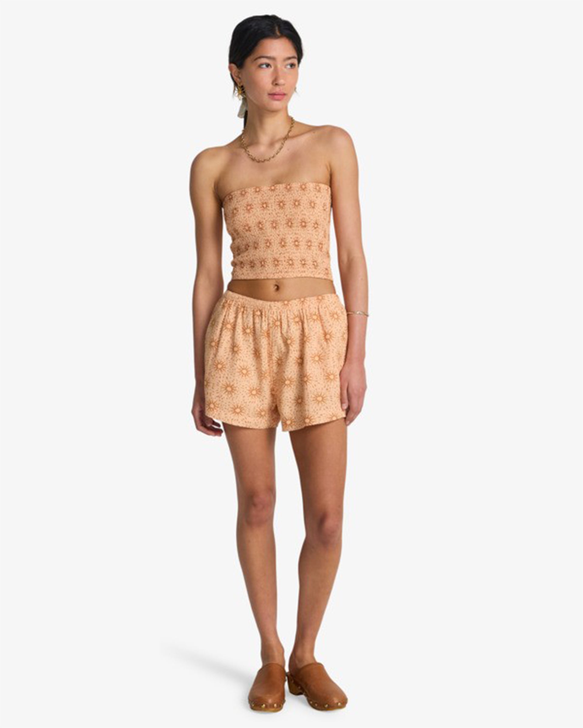 Billabong Women's Sun Fade Printed Shorts - Light Peach