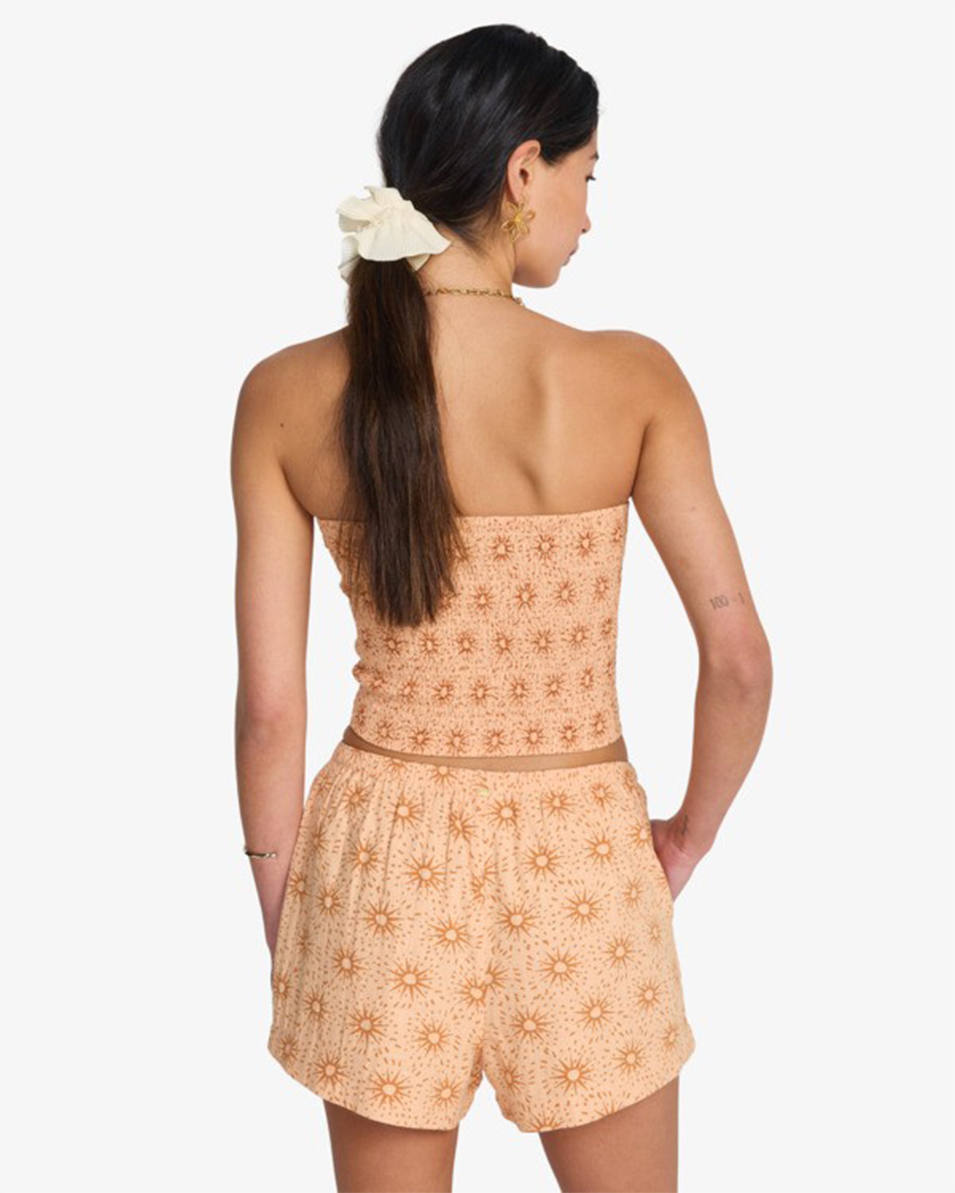 Billabong Women's Sun Fade Printed Shorts - Light Peach