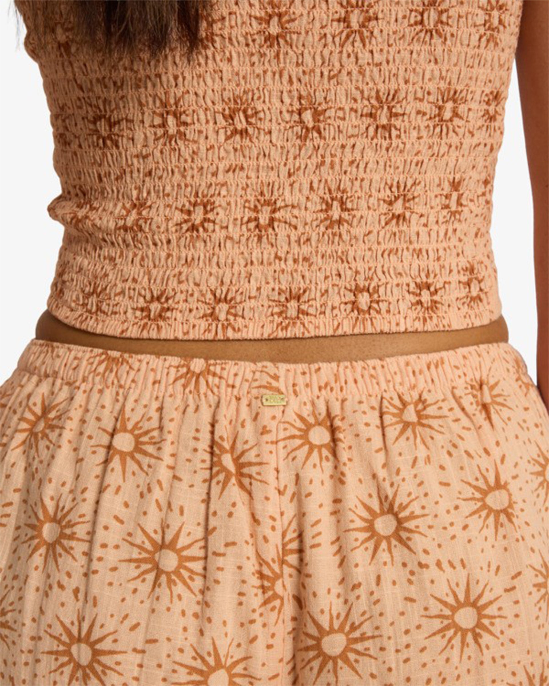 Billabong Women's Sun Fade Printed Shorts - Light Peach