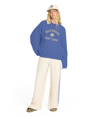 Women's Surf Camp Heritage Palm Crewneck - True Navy