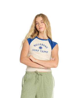 Billabong Women's Surf Camp Short Sleeve Raglan T-Shirt - True Navy