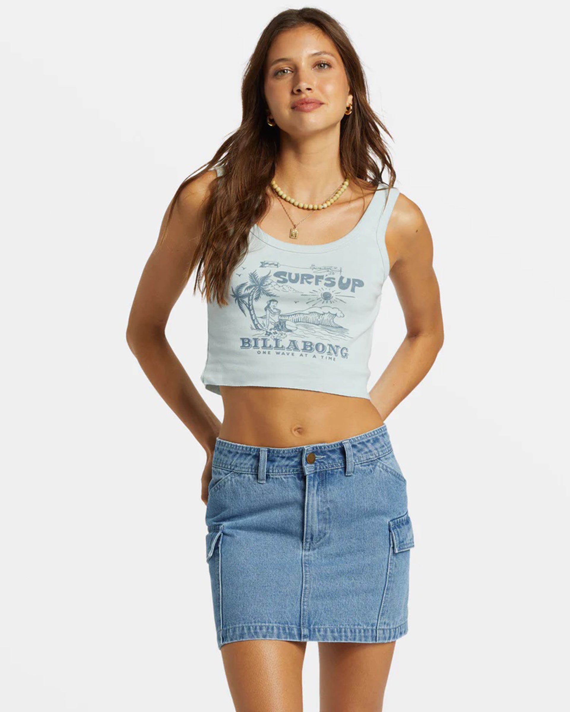 Billabong Women's Surfs Up Cropped Tank Top