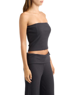 Billabong Women's Sweet Coast Knit Tube Top - Black Sands