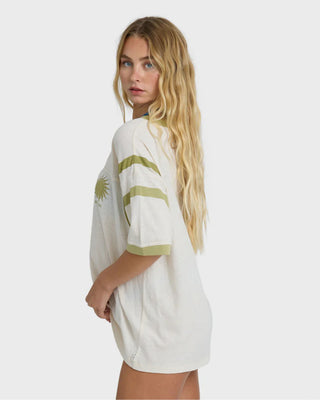 Billabong Women's Team Beach Short Sleeve Knit Top - White Cap