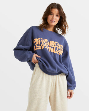 Billabong Women's Tiki Vibes Kendall Sweatshirt - Blue Surf