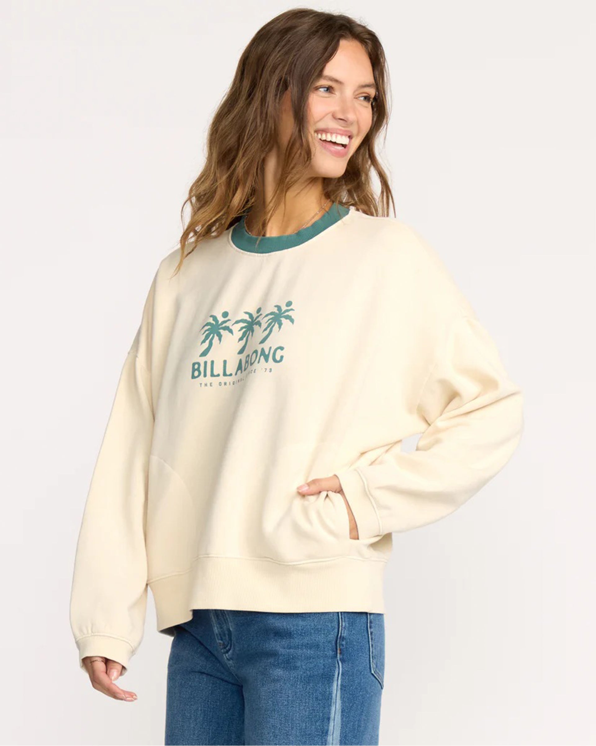 Billabong Women's Triple Palms Crewneck Sweatshirt - Whitecap