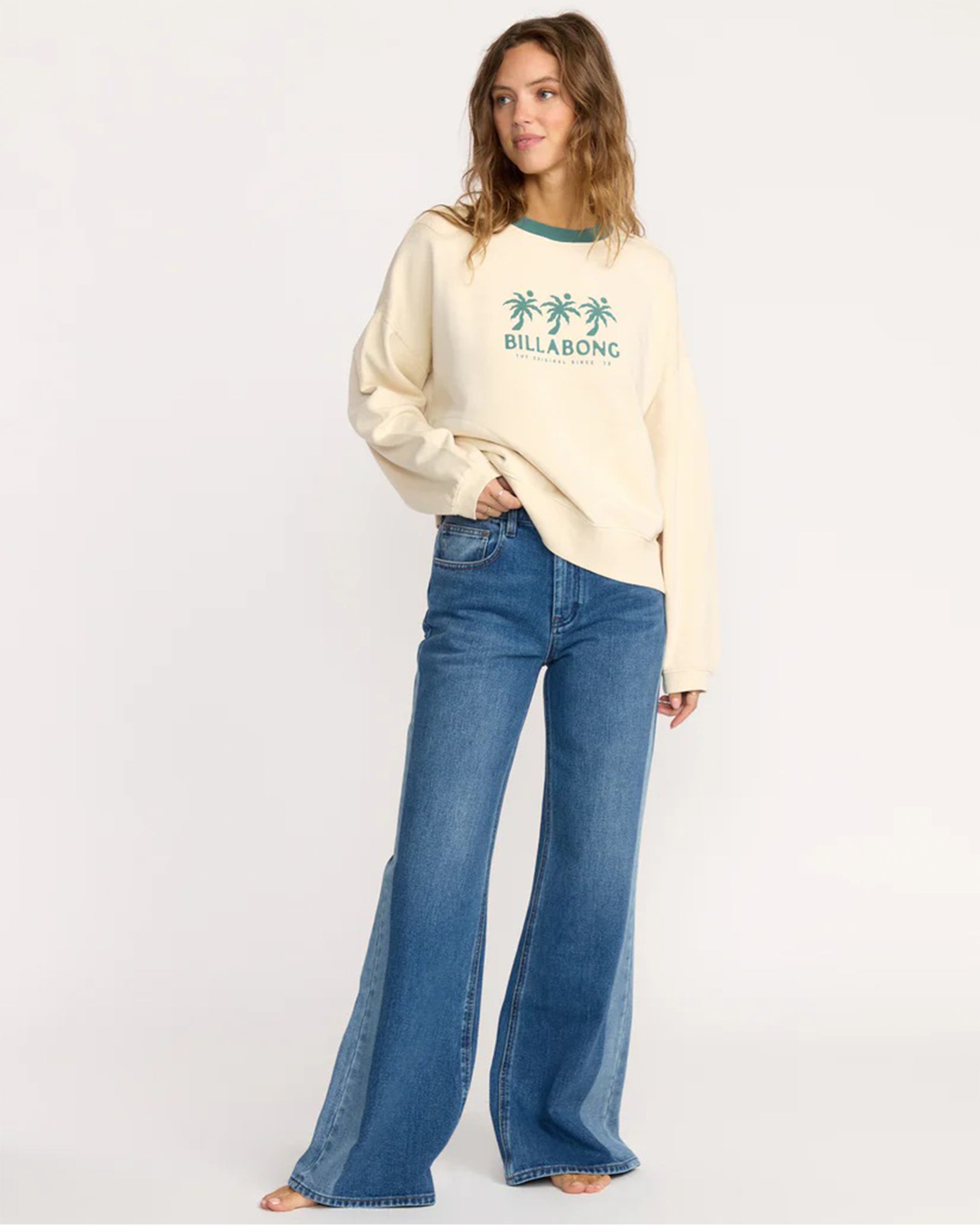 Billabong Women's Triple Palms Crewneck Sweatshirt - Whitecap