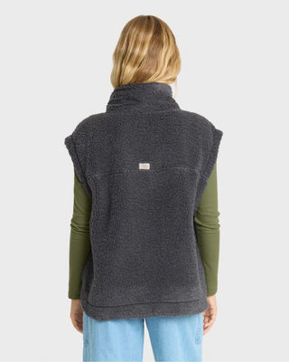 Billabong Women's Waver Fleece Vest - Black Sands