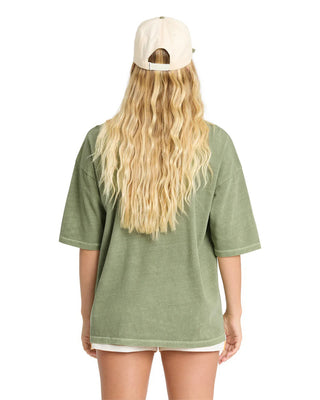 Billabong Women's Wave Stamp Short Sleeve T-Shirt - Army Green